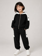 Felpa per bambina Elisabetta Franchi La Mia Bambina nera con inserti in colore bianco EFFE175CFF017 N101 ElISABETTA FRANCHI KIDS 