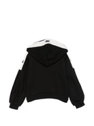 Felpa per bambina Elisabetta Franchi La Mia Bambina nera con inserti in colore bianco EFFE175CFF017 N101 ElISABETTA FRANCHI KIDS 