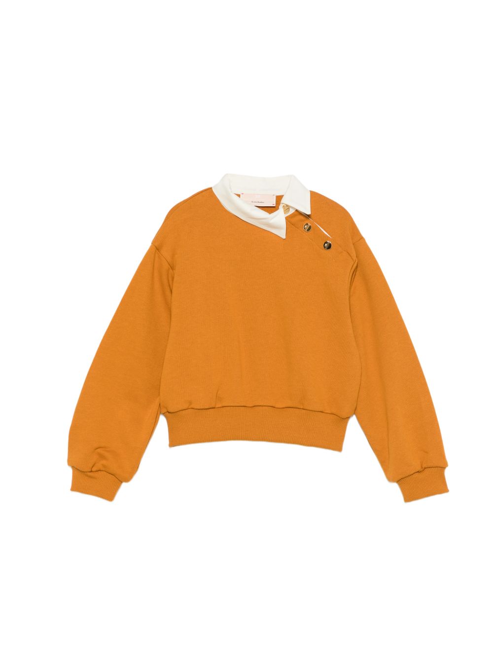 Felpa per bambina Elisabetta Franchi La Mia Bambina Kids arancione con colletto a contrasto EFFE182CFF017 7225 ElISABETTA FRANCHI KIDS 