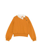 Felpa per bambina Elisabetta Franchi La Mia Bambina Kids arancione con colletto a contrasto EFFE182CFF017 7225 ElISABETTA FRANCHI KIDS 