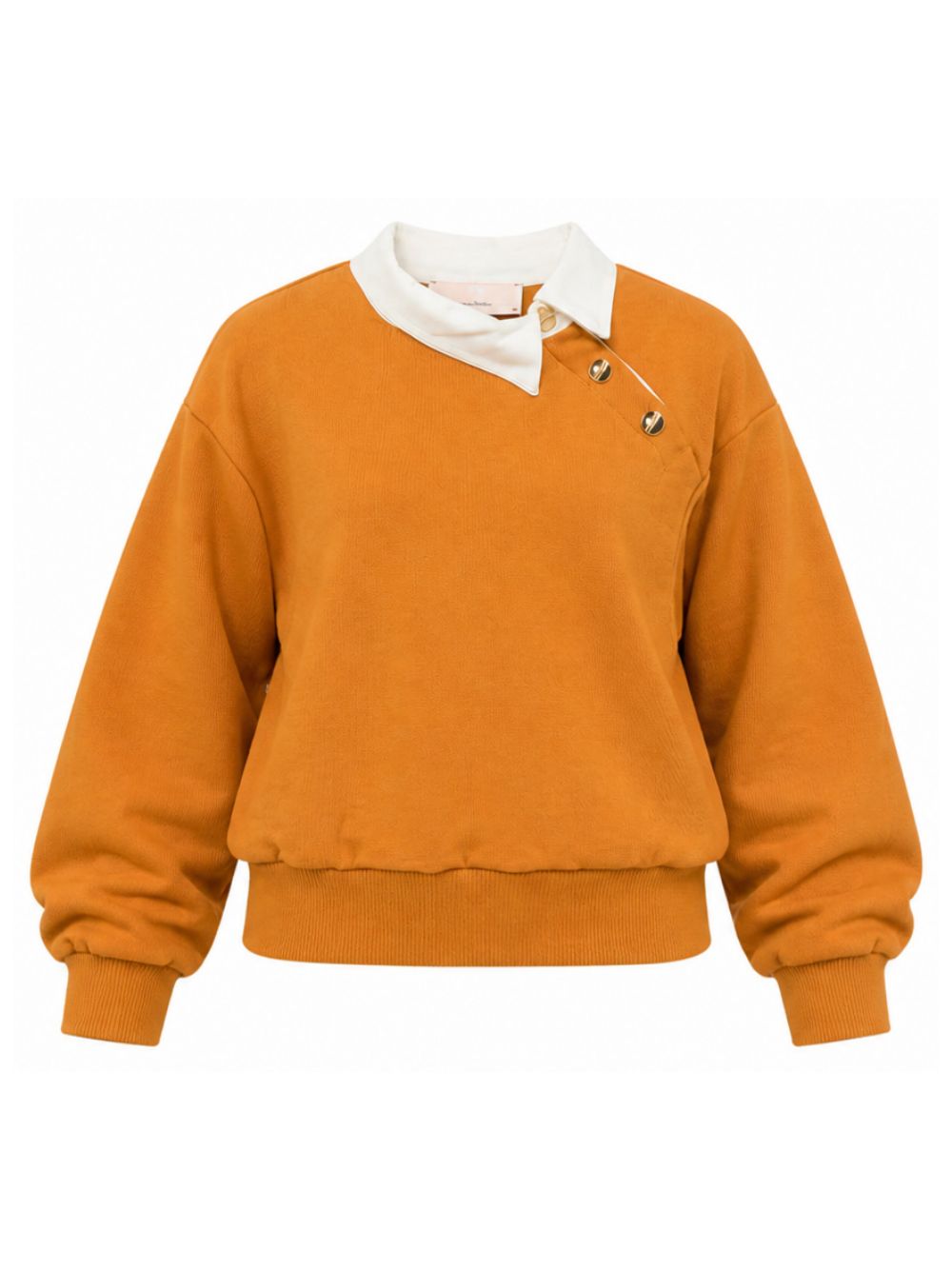 Felpa per bambina Elisabetta Franchi La Mia Bambina Kids arancione con colletto a contrasto EFFE182CFF017 7225 ElISABETTA FRANCHI KIDS 