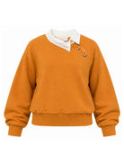 Felpa per bambina Elisabetta Franchi La Mia Bambina Kids arancione con colletto a contrasto EFFE182CFF017 7225 ElISABETTA FRANCHI KIDS 