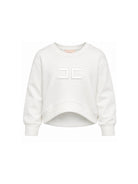 Felpa per bambina Elisabetta Franchi La Mia Bambina Kids bianca con logo sul davanti EFFE185CFF017 0067 ElISABETTA FRANCHI KIDS 
