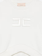 Felpa per bambina Elisabetta Franchi La Mia Bambina Kids bianca con logo sul davanti EFFE185CFF017 0067 ElISABETTA FRANCHI KIDS 