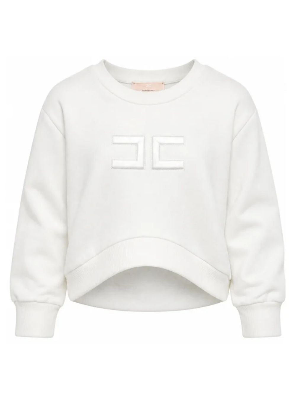 Felpa per bambina Elisabetta Franchi La Mia Bambina Kids bianca con logo sul davanti EFFE185CFF017 0067 ElISABETTA FRANCHI KIDS 