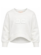 Felpa per bambina Elisabetta Franchi La Mia Bambina Kids bianca con logo sul davanti EFFE185CFF017 0067 ElISABETTA FRANCHI KIDS 