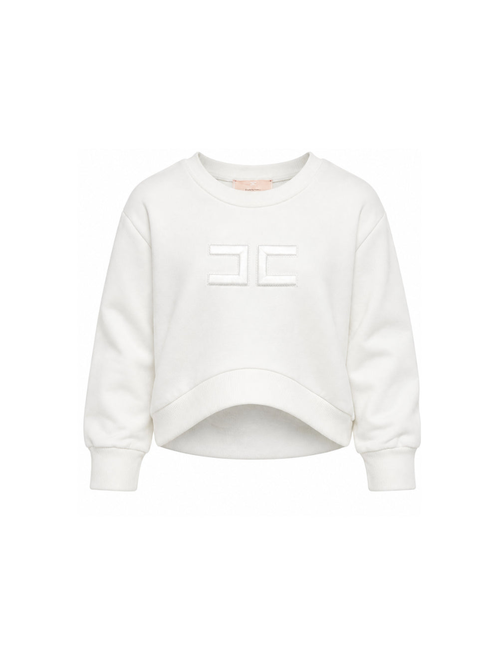 Felpa per bambina Elisabetta Franchi La Mia Bambina Kids bianca con logo sul davanti EFFE185CFF017 0067 ElISABETTA FRANCHI KIDS 