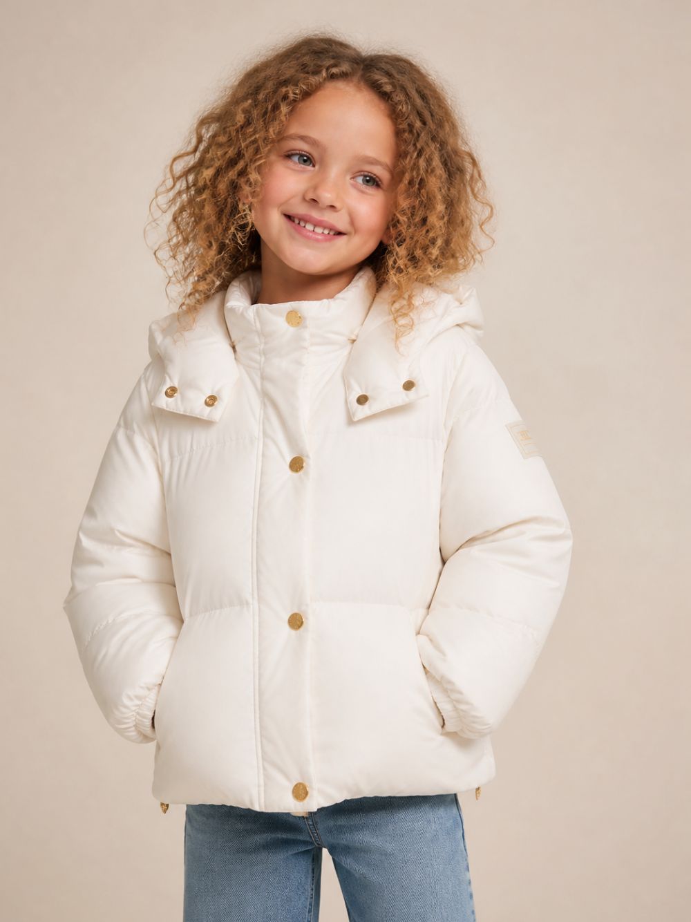 Giubbino per bambina Elisabetta Franchi La Mia Bambina bianco con design imbottito EFGB139CNY042 0067 ElISABETTA FRANCHI KIDS 