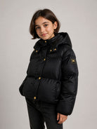 Giubbino per bambina Elisabetta Franchi La Mia Bambina Kids nero con cappuccio EFGB139CNY042 N000 ElISABETTA FRANCHI KIDS 