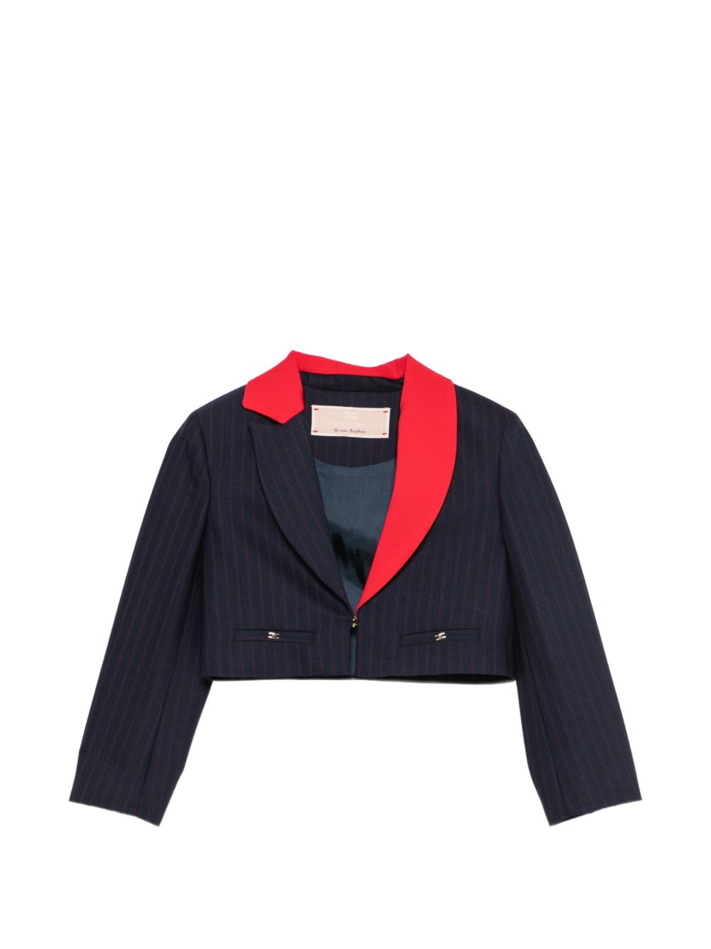 Giacca per bambina Elisabetta Franchi La Mia Bambina blu navy con revers a scialle EFGC0810ML029 4213 ElISABETTA FRANCHI KIDS 