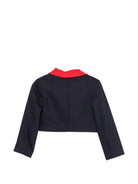 Giacca per bambina Elisabetta Franchi La Mia Bambina blu navy con revers a scialle EFGC0810ML029 4213 ElISABETTA FRANCHI KIDS 