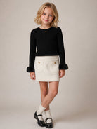 Gonna per bambina Elisabetta Franchi La Mia Bambina bianca lavorata a maglia EFGO222CFL159 0077 ElISABETTA FRANCHI KIDS 