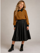 Gonna per bambina Elisebetta Franchi La Mia Bambina nera con design plissettato EFGO2380TF004 N000 ElISABETTA FRANCHI KIDS 