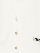 Cardigan per bambina Elisabetta Franchi La Mia Bambina bianco con scollo a V EFMA203CFL159 0077 ElISABETTA FRANCHI KIDS 