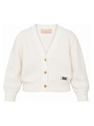 Cardigan per bambina Elisabetta Franchi La Mia Bambina bianco con scollo a V EFMA203CFL159 0077 ElISABETTA FRANCHI KIDS 