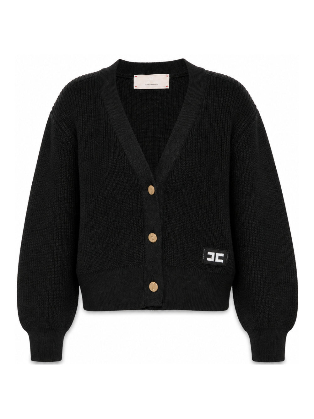 Cardigan per bambina Elisabetta Franchi La Mia Bambina nero con scollo a V EFMA203CFL159 N101 ElISABETTA FRANCHI KIDS 