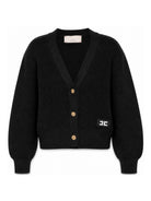 Cardigan per bambina Elisabetta Franchi La Mia Bambina nero con scollo a V EFMA203CFL159 N101 ElISABETTA FRANCHI KIDS 