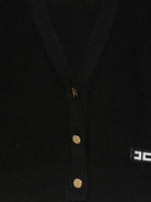 Cardigan per bambina Elisabetta Franchi La Mia Bambina nero con scollo a V EFMA203CFL159 N101 ElISABETTA FRANCHI KIDS 