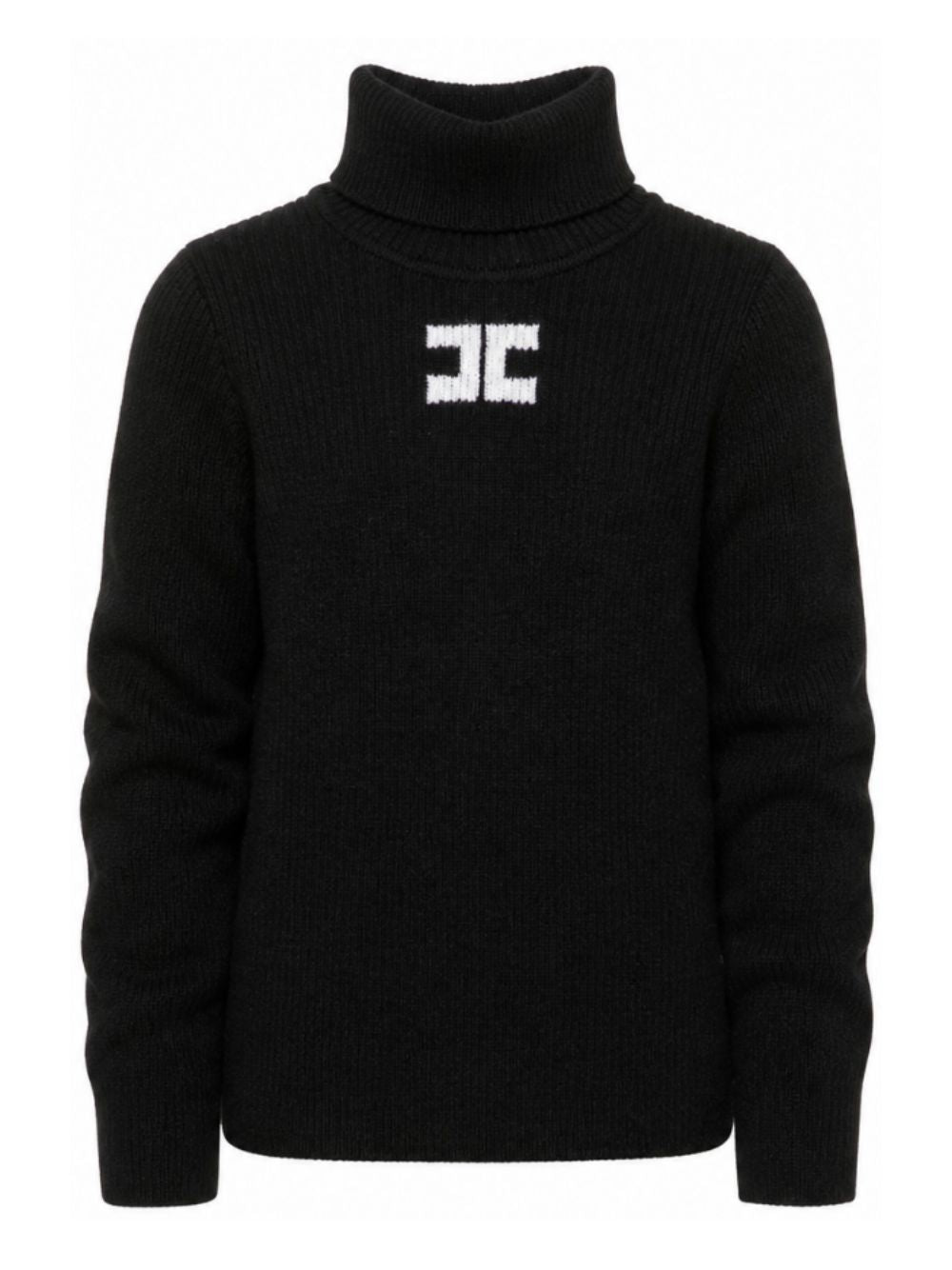 Maglione per bambina Elisabetta Franchi La Mia Bambina nero con logo sul davanti a contrasto EFMA210CFL012 N101 ElISABETTA FRANCHI KIDS 