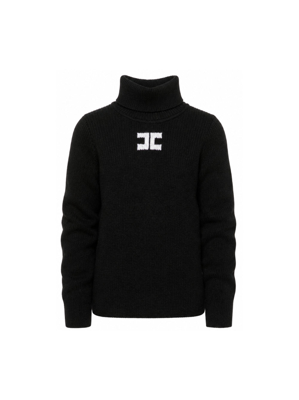 Maglione per bambina Elisabetta Franchi La Mia Bambina nero con logo sul davanti a contrasto EFMA210CFL012 N101 ElISABETTA FRANCHI KIDS 
