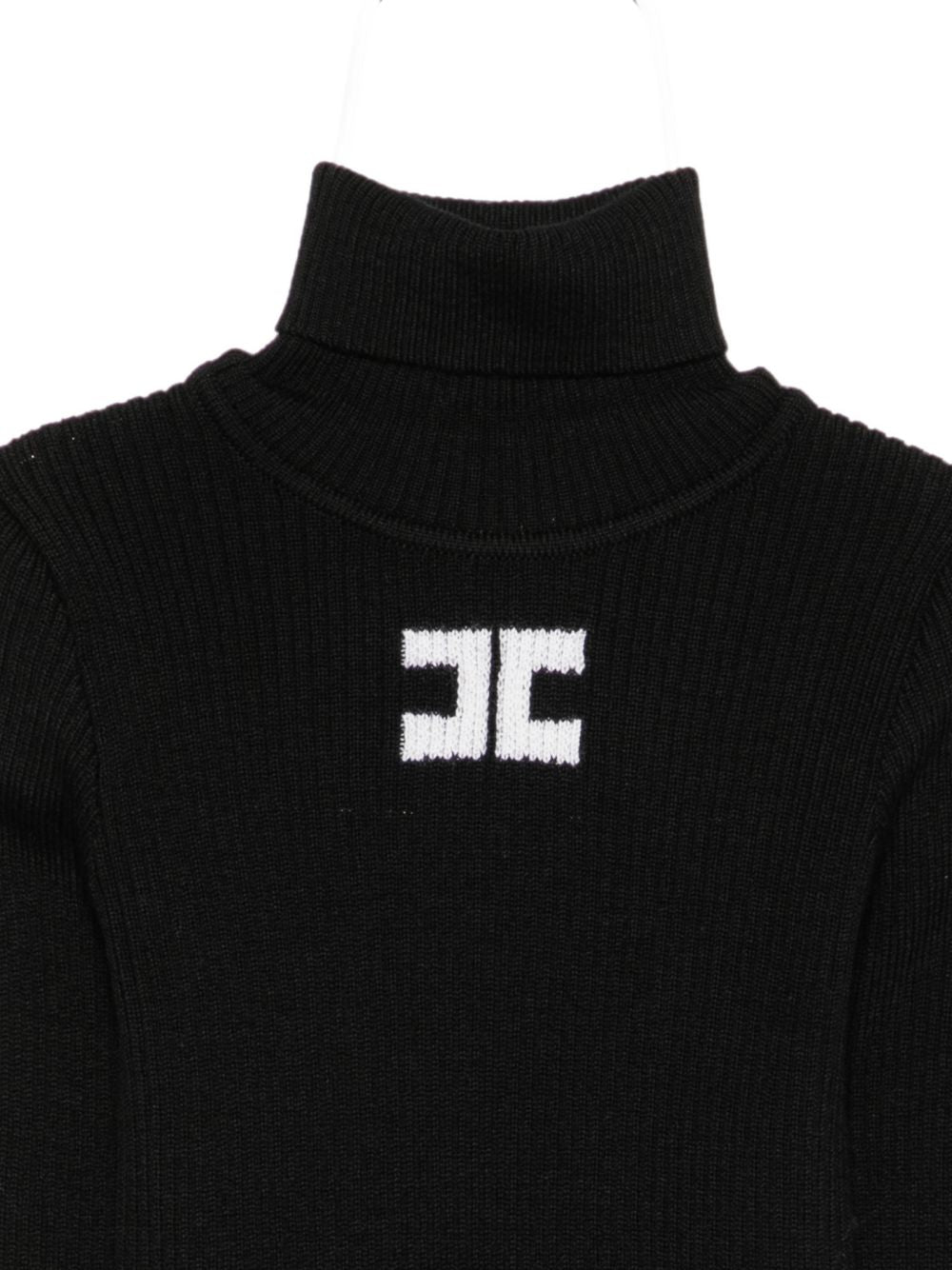 Maglione per bambina Elisabetta Franchi La Mia Bambina nero con logo sul davanti a contrasto EFMA210CFL012 N101 ElISABETTA FRANCHI KIDS 