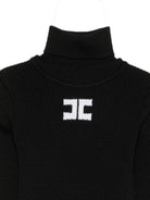 Maglione per bambina Elisabetta Franchi La Mia Bambina nero con logo sul davanti a contrasto EFMA210CFL012 N101 ElISABETTA FRANCHI KIDS 