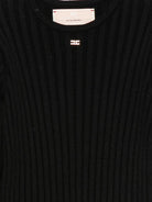 Maglione per bambina Elisabetta Franchi La Mia Bambina nero a coste con bordo in pelliccia sintetica EFMA214CFL040 N000 ElISABETTA FRANCHI KIDS 