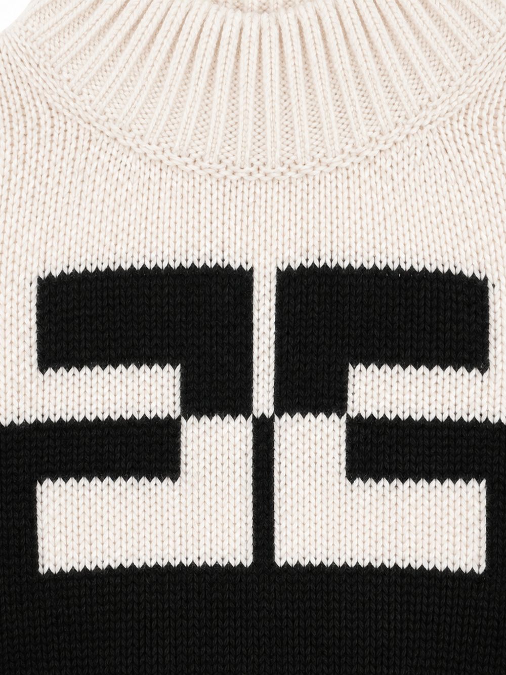 Maglione per bambina Elisabetta Franchi La Mia Bambina bianco e nero con logo ricamato sul davanti EFMA215CFL098 D748 ElISABETTA FRANCHI KIDS 