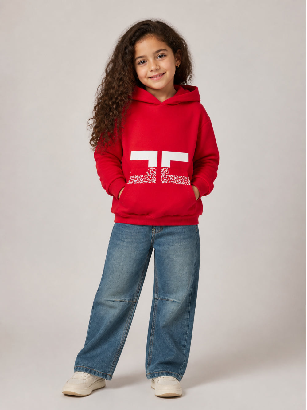 Jeans per bambina Elisabetta Franchi La Mia Bambina in denim con cuciture a contrasto EFPA323CDF011 4350 ElISABETTA FRANCHI KIDS 