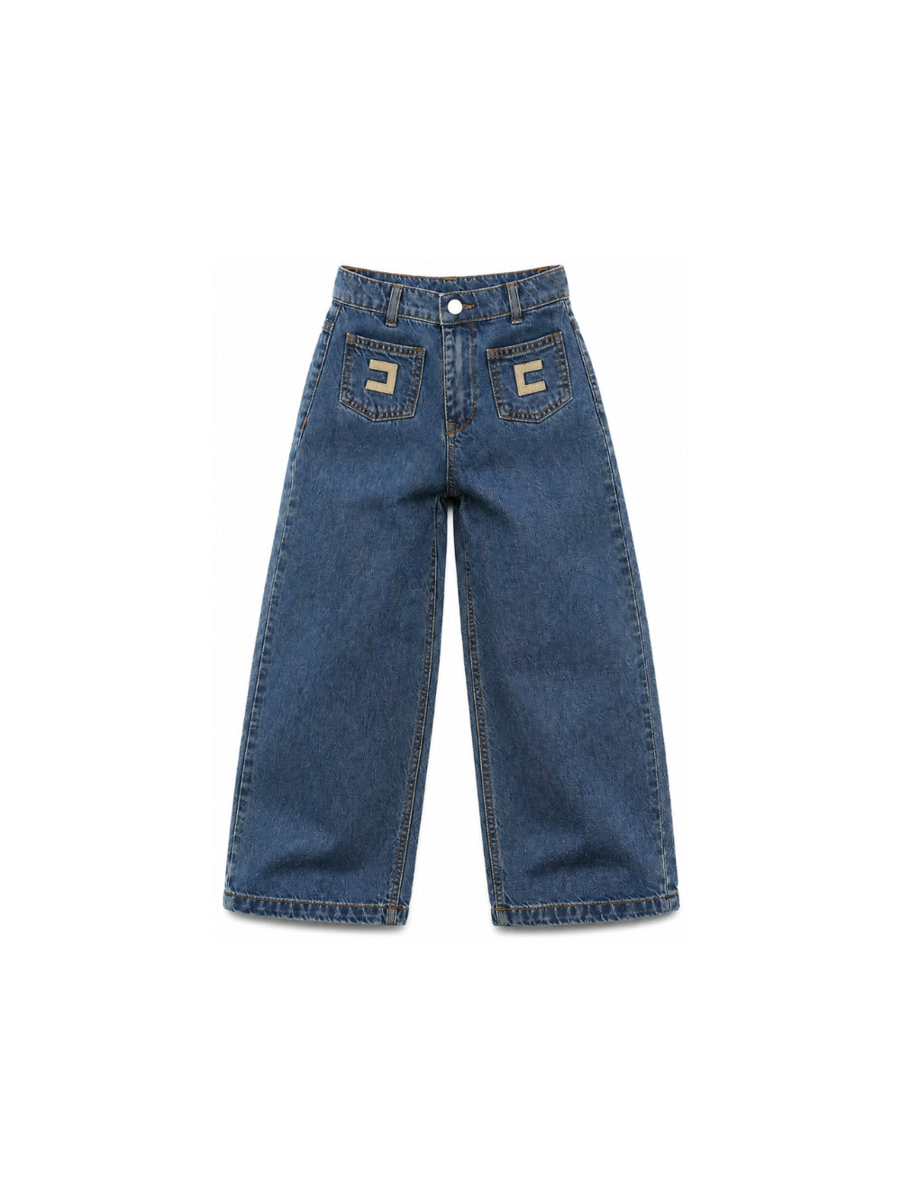 Jeans per bambina Elisabetta Franchi La Mia Bambina blu con placca logo sul davanti EFPA325CDF011 4039 ElISABETTA FRANCHI KIDS 