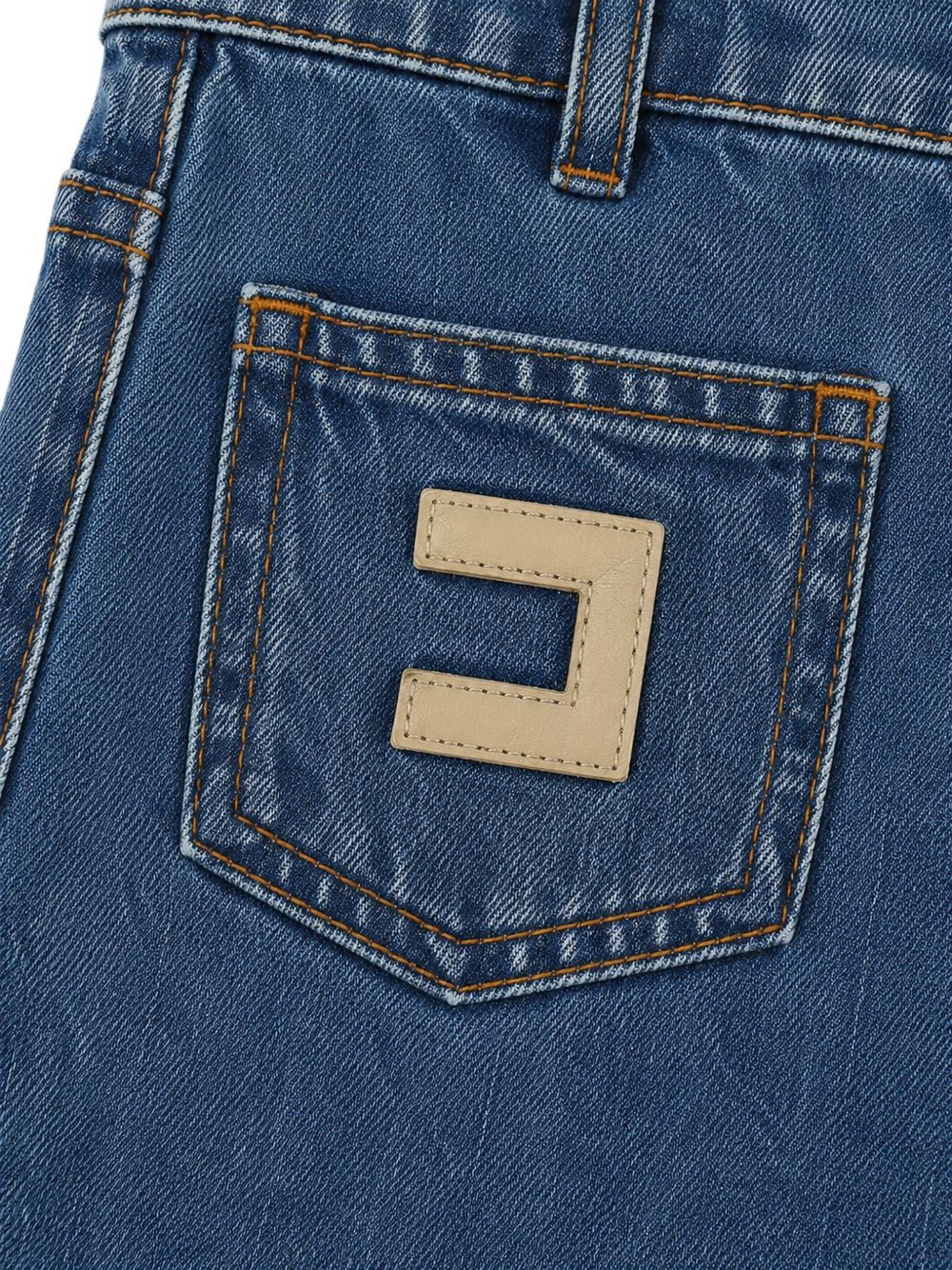 Jeans per bambina Elisabetta Franchi La Mia Bambina blu con placca logo sul davanti EFPA325CDF011 4039 ElISABETTA FRANCHI KIDS 