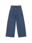 Jeans per bambina Elisabetta Franchi La Mia Bambina blu con placca logo sul davanti EFPA325CDF011 4039 ElISABETTA FRANCHI KIDS 