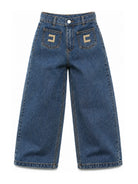 Jeans per bambina Elisabetta Franchi La Mia Bambina blu con placca logo sul davanti EFPA325CDF011 4039 ElISABETTA FRANCHI KIDS 