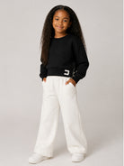Pantaloni sportivi per bambina Elisabetta Franchi La Mia Bambina bianco con applicazione EFPA328CFF017 0067 ElISABETTA FRANCHI KIDS 