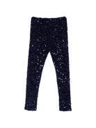 Leggins per bambina Elisabetta Franchi La Mia Bambina blu con paillettes all-over EFPA3360TV093 4035 ElISABETTA FRANCHI KIDS 