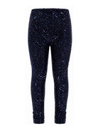Leggins per bambina Elisabetta Franchi La Mia Bambina blu con paillettes all-over EFPA3360TV093 4035 ElISABETTA FRANCHI KIDS 