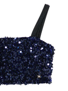 Top per bambina Elisabetta Franchi Kids blu con decorazioni di paillettes EFTO0190TV093 4035 ElISABETTA FRANCHI KIDS 