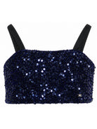 Top per bambina Elisabetta Franchi Kids blu con decorazioni di paillettes EFTO0190TV093 4035 ElISABETTA FRANCHI KIDS 