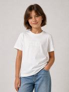 T-shirt per bambina Elisabetta Franchi La Mia Bambina bianca con logo sul davanti EFTS266CJE018 0004 ElISABETTA FRANCHI KIDS 