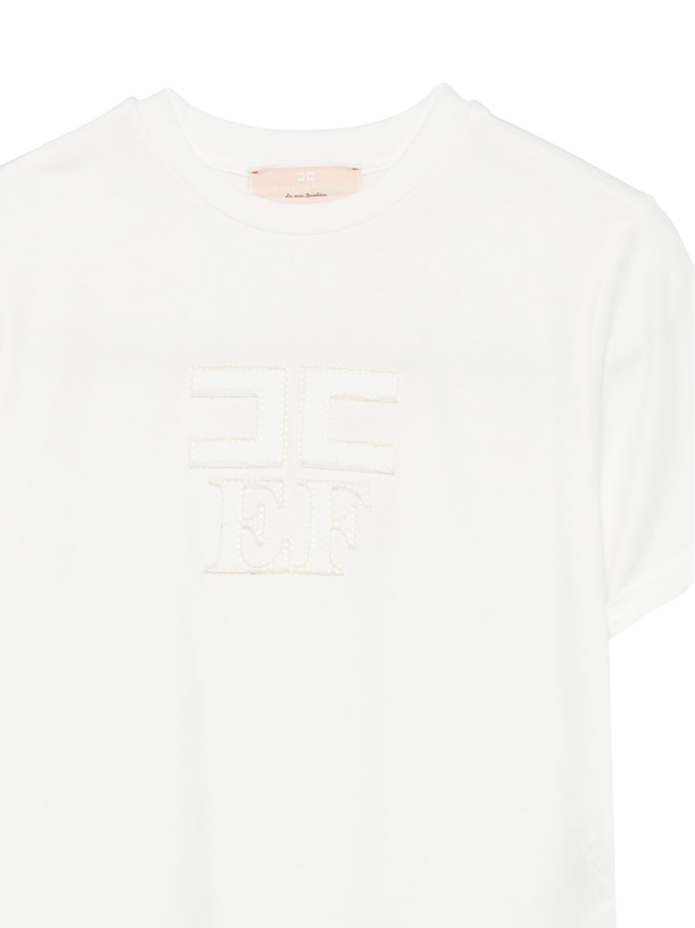 T-shirt per bambina Elisabetta Franchi La Mia Bambina bianca con logo sul davanti EFTS266CJE018 0004 ElISABETTA FRANCHI KIDS 