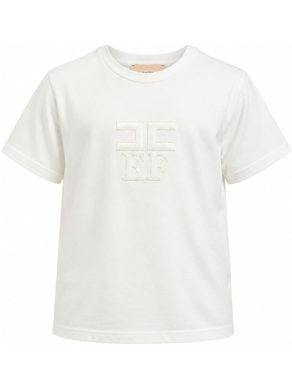T-shirt per bambina Elisabetta Franchi La Mia Bambina bianca con logo sul davanti EFTS266CJE018 0004 ElISABETTA FRANCHI KIDS 
