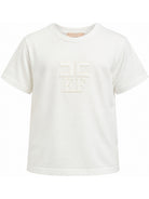 T-shirt per bambina Elisabetta Franchi La Mia Bambina bianca con logo sul davanti EFTS266CJE018 0004 ElISABETTA FRANCHI KIDS 