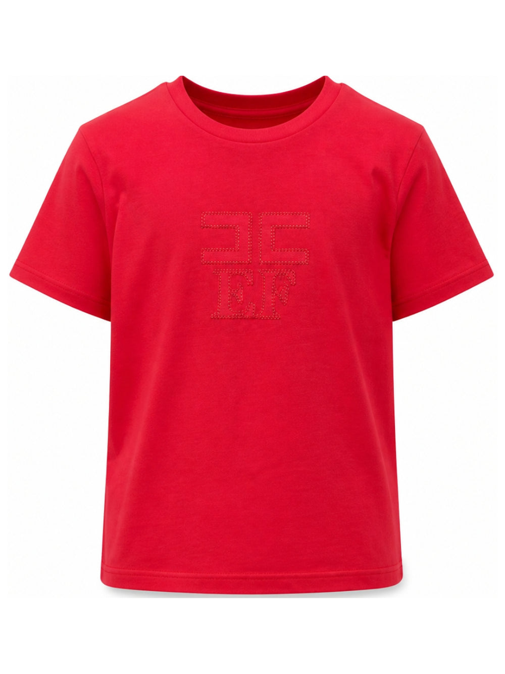 T-shirt per bambina Elisabetta Franchi La Mia Bambina rossa con logo sul davanti EFTS266CJE018 3028 ElISABETTA FRANCHI KIDS 