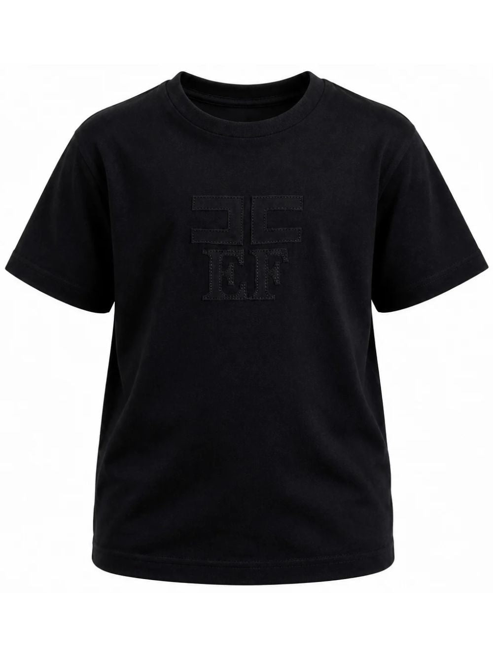 T-shirt per bambina Elisabetta Franchi La Mia Bambina nera con logo sul davanti EFTS266CJE018 N000 ElISABETTA FRANCHI KIDS 