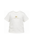 T-shirt per bambina Elisabetta Franchi La Mia Bambina bianca con logo sul davanti EFTS267CJE018 0045 ElISABETTA FRANCHI KIDS 
