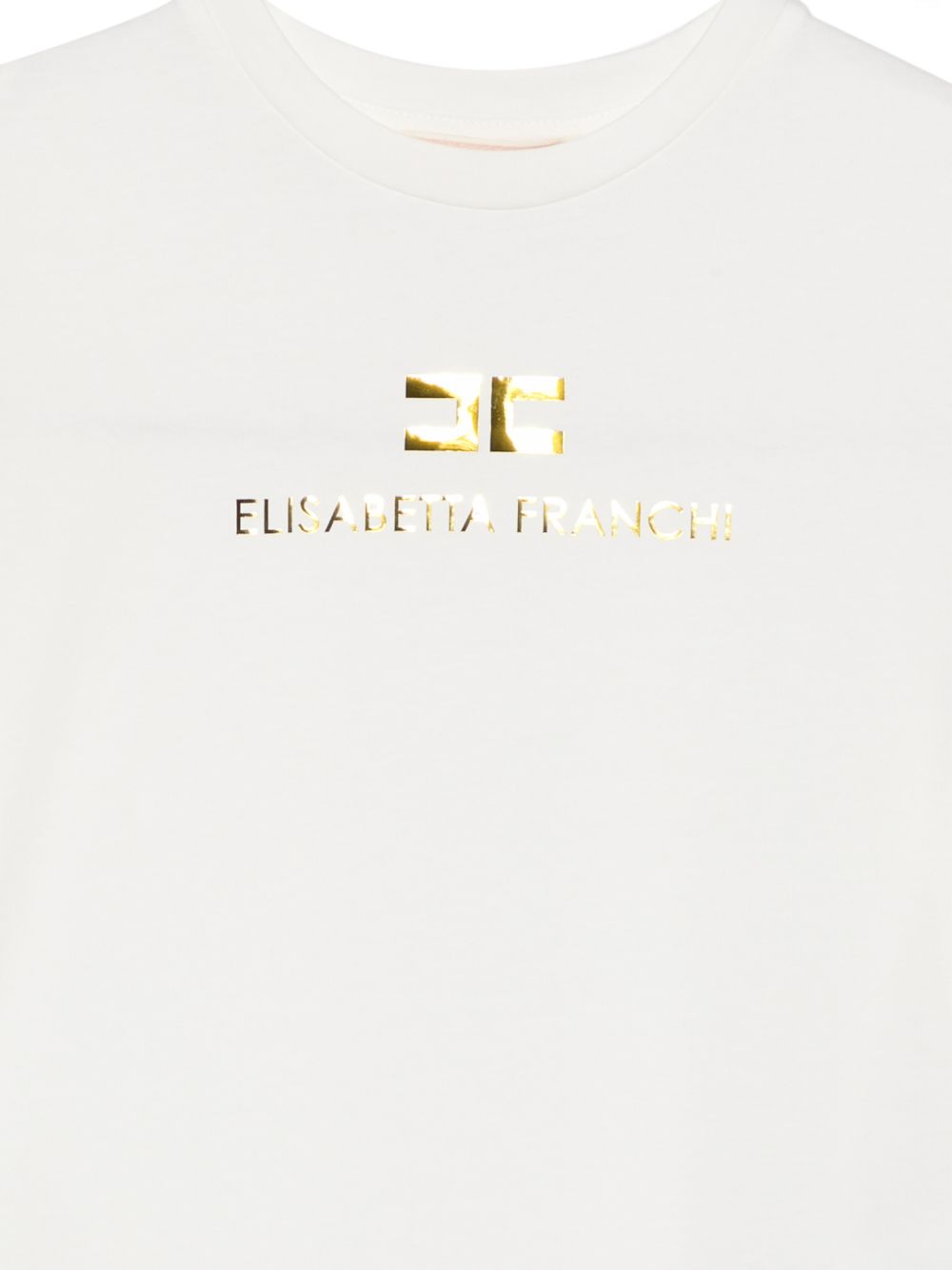 T-shirt per bambina Elisabetta Franchi La Mia Bambina bianca con logo sul davanti EFTS267CJE018 0045 ElISABETTA FRANCHI KIDS 