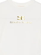 T-shirt per bambina Elisabetta Franchi La Mia Bambina bianca con logo sul davanti EFTS267CJE018 0045 ElISABETTA FRANCHI KIDS 