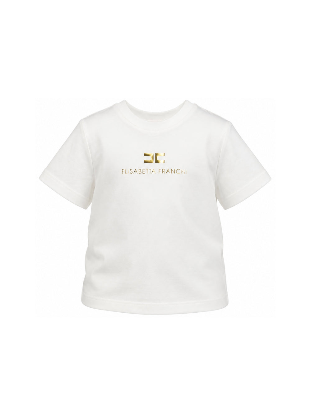 T-shirt per bambina Elisabetta Franchi La Mia Bambina bianca con logo sul davanti EFTS267CJE018 0045 ElISABETTA FRANCHI KIDS 