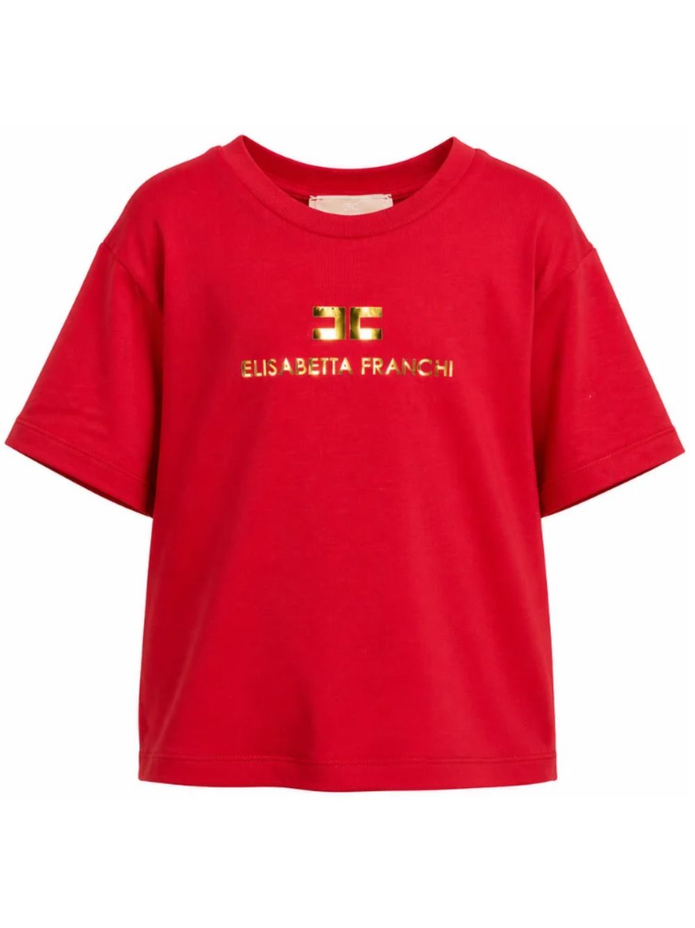 T-shirt per bambina Elisabetta Franchi La Mia Bambina rossa con logo sul davanti EFTS267CJE018 3328 ElISABETTA FRANCHI KIDS 