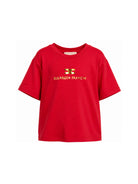 T-shirt per bambina Elisabetta Franchi La Mia Bambina rossa con logo sul davanti EFTS267CJE018 3328 ElISABETTA FRANCHI KIDS 